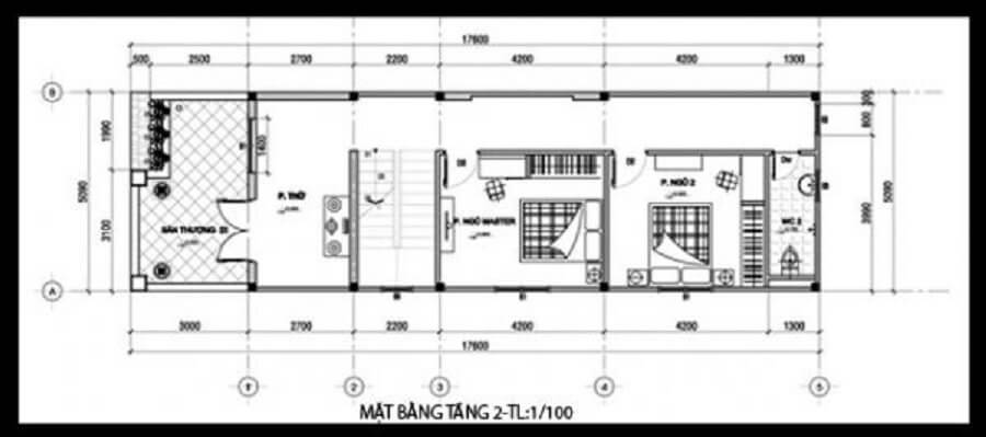Bản vẽ công năng tầng 2