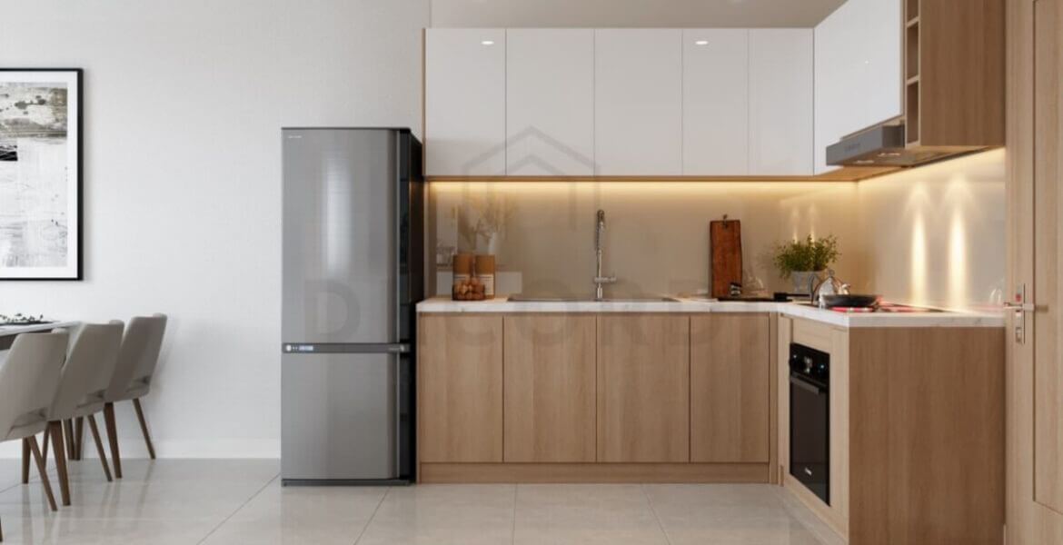 Bếp chung cư chữ L 3