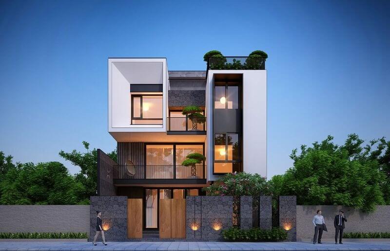 Biệt thự 1 tầng mặt tiền 8m tiết kiệm chi phí 4