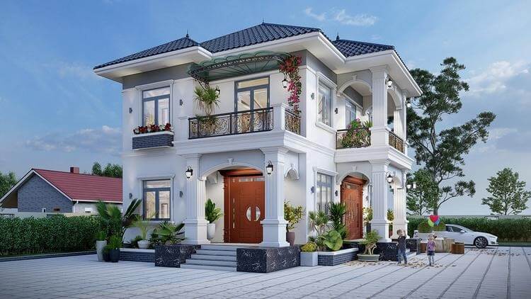 Biệt thự mini 2 tầng mái Nhật