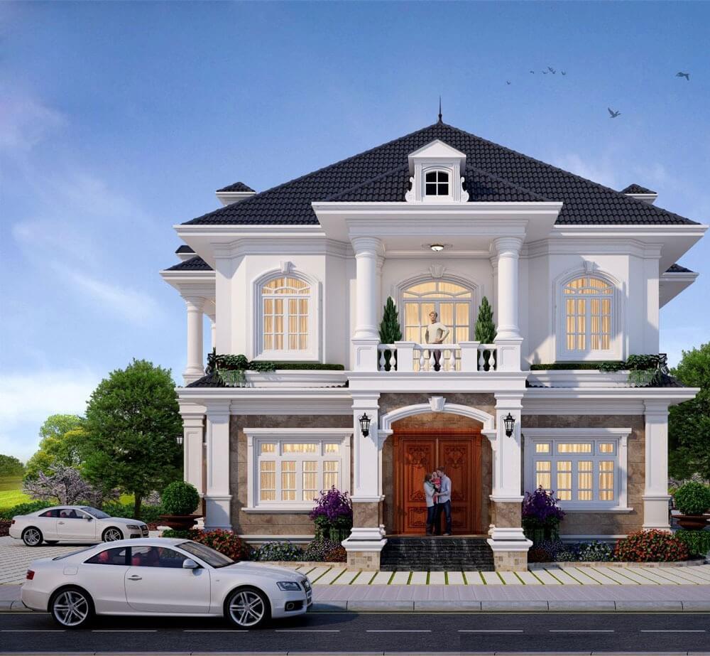 Biệt thự mini 2 tầng phong cách tân cổ điển
