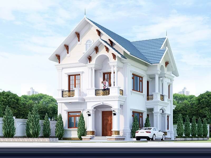 Biệt thự mini 2 tầng với mái Thái