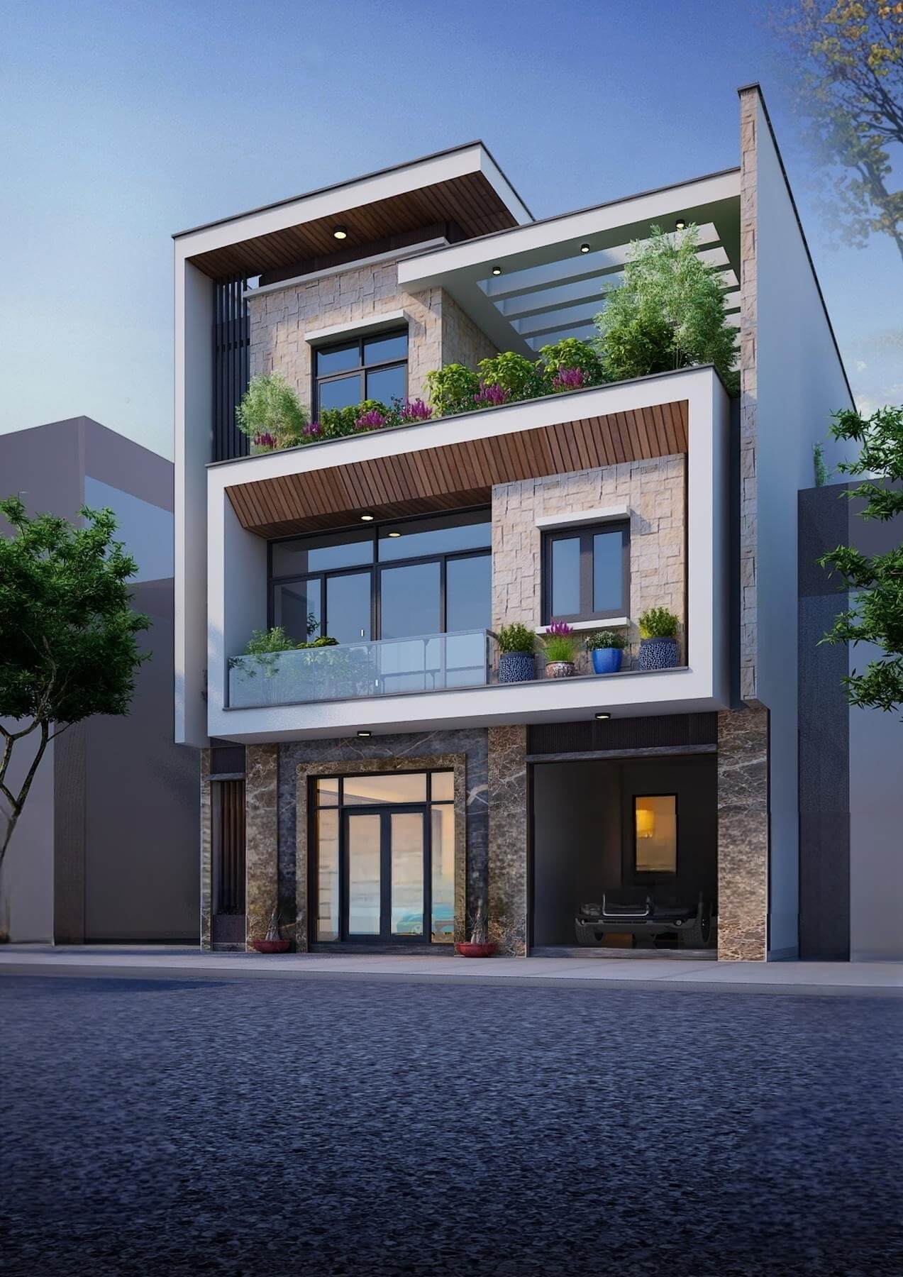 Bố trí mặt bằng nhà 3x12m