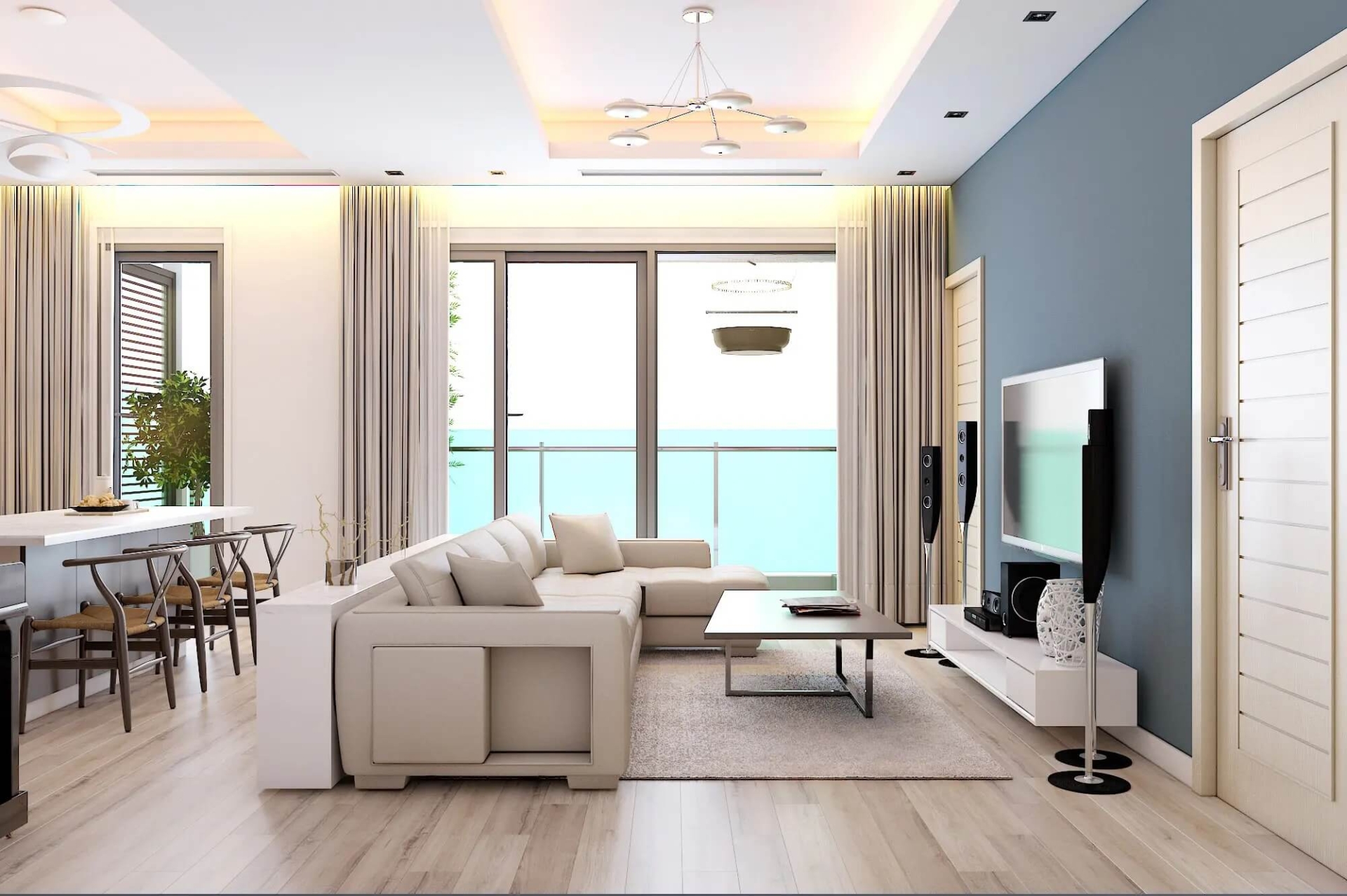 Căn hộ chung cư 77m2 với 3 phòng ngủ 2