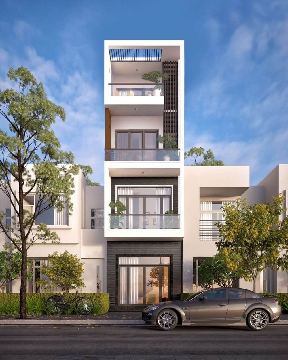 Gam màu trầm tạo nên vẻ đẹp sang trọng và cuốn hút cho căn nhà