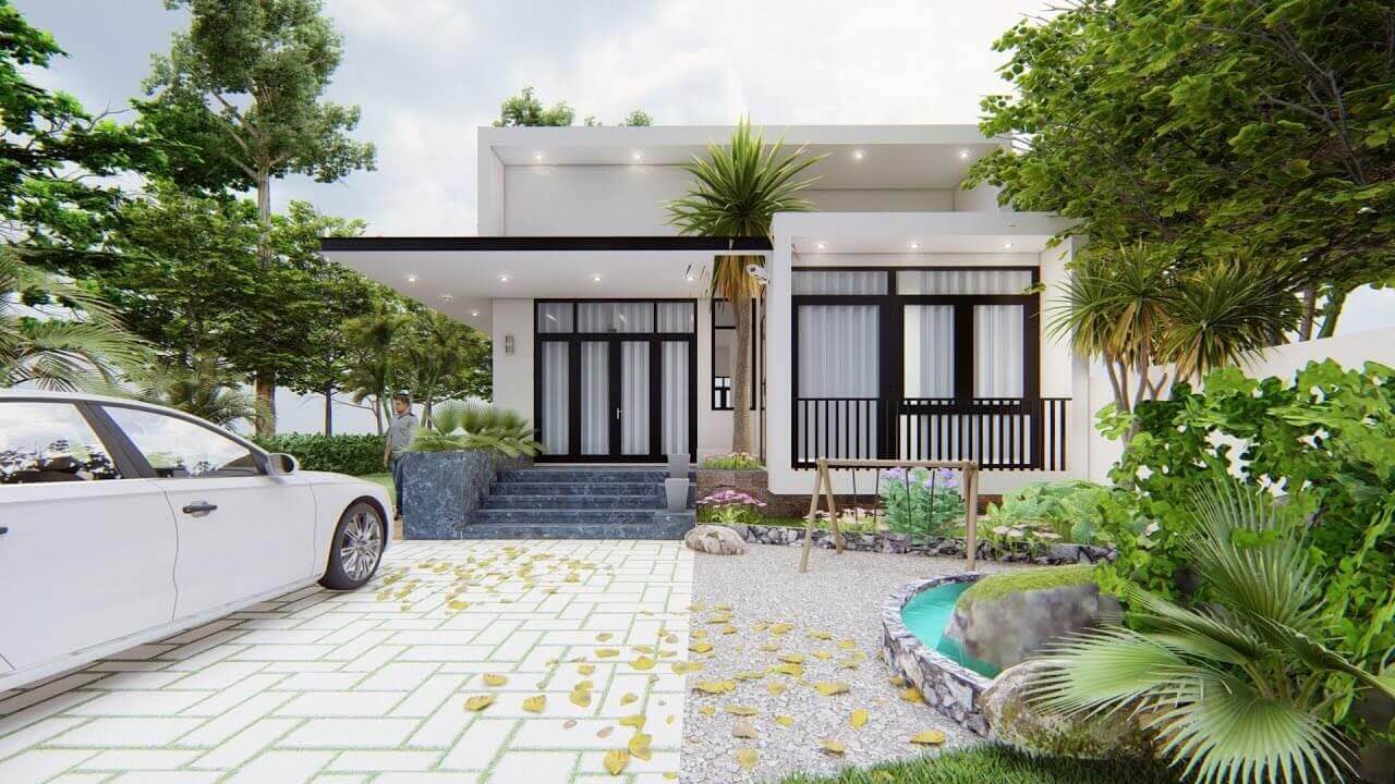 Lập kế hoạch mặt bằng xây dựng nhà ngang 8m 1 tầng