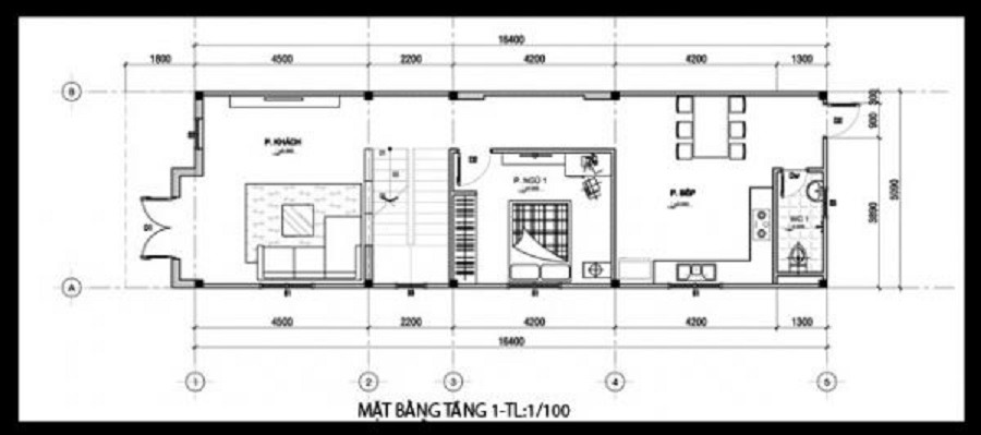 Mẫu bản vẽ tầng 1