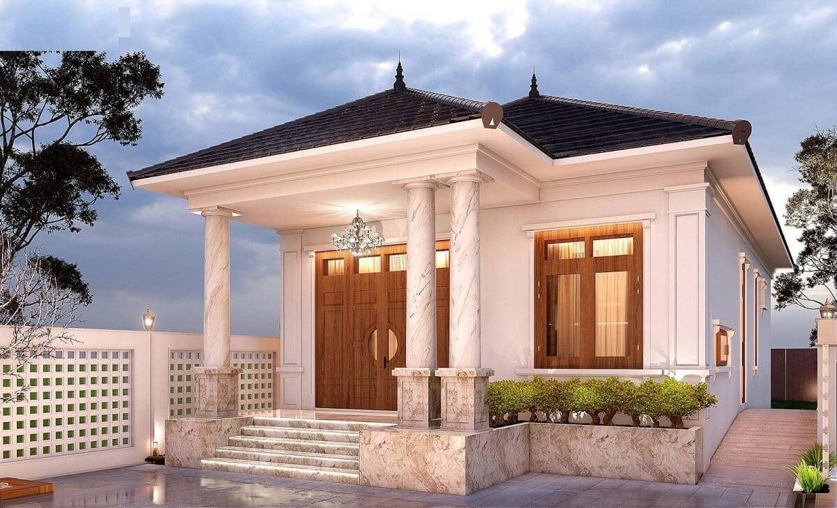 Mẫu nhà cấp 4 đẹp 6x20m mái Thái đầy sang trọng