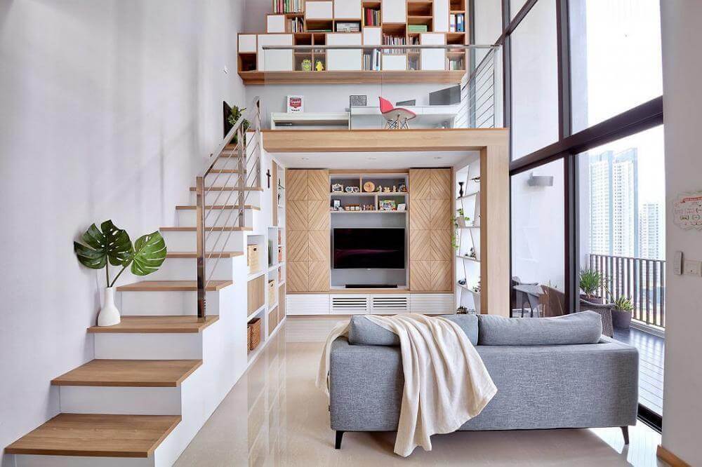 Mẫu nhà cấp 4 gác lửng đẹp 4×20 – Mẫu 8