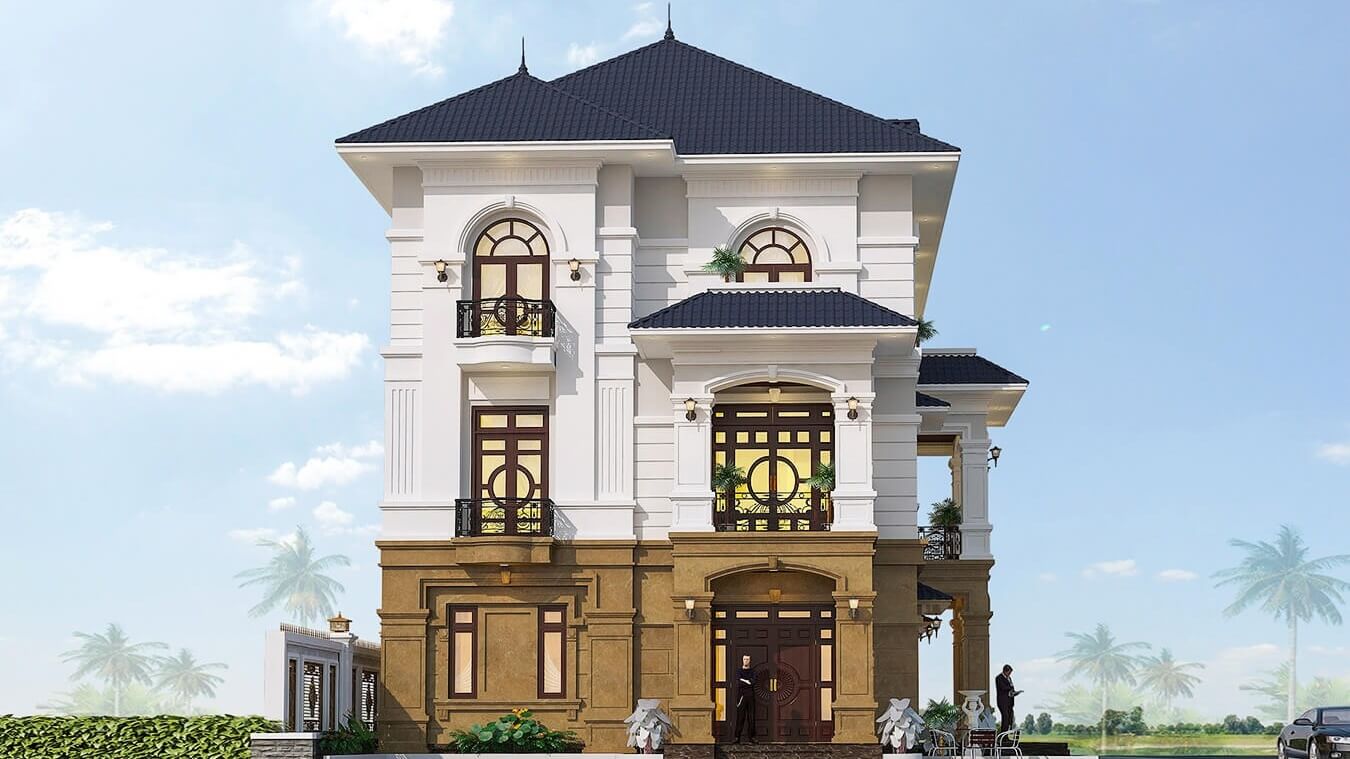 Mẫu nhà mái Nhật 3 tầng tân cổ điển 2