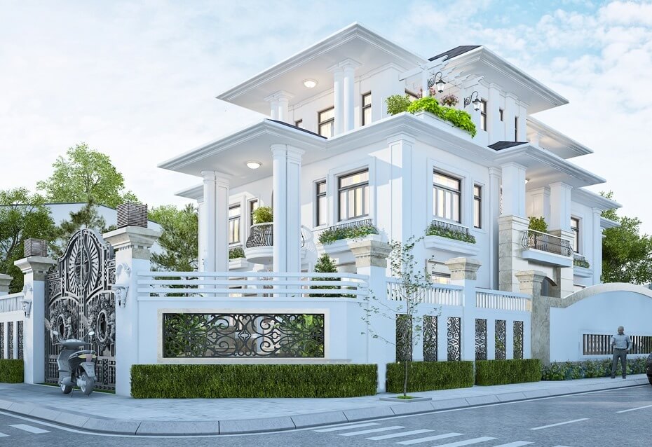 Mẫu nhà mái Nhật 3 tầng tân cổ điển 3