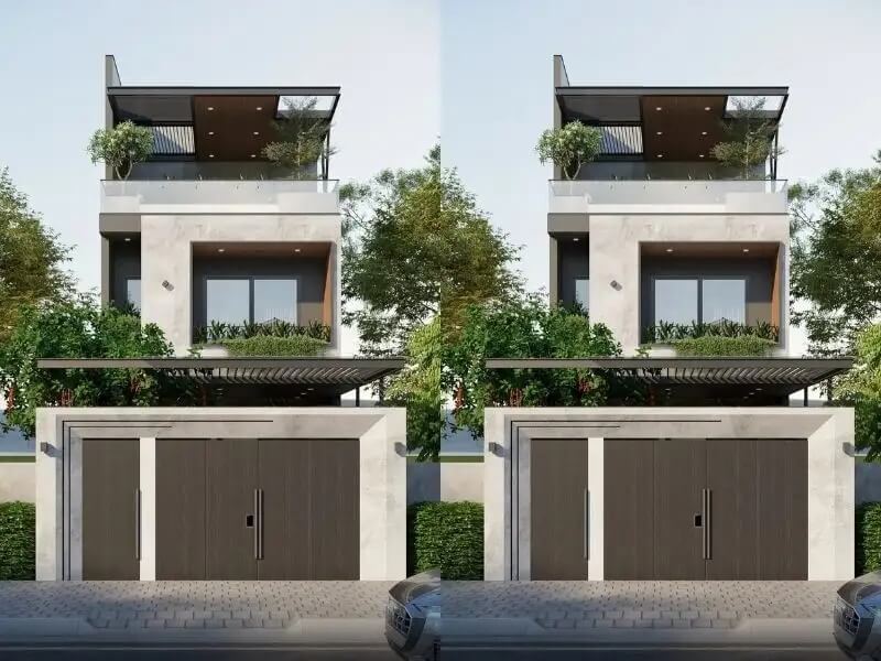 Mẫu nhà ngang 6m dài 15m có không gian xanh thoáng đãng