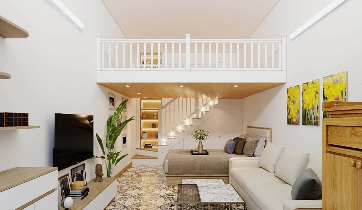 Mẫu nhà nhỏ đẹp 35m2 có gác lửng 1