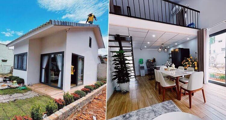 Mẫu nhà nhỏ đẹp 35m2 có gác lửng 2