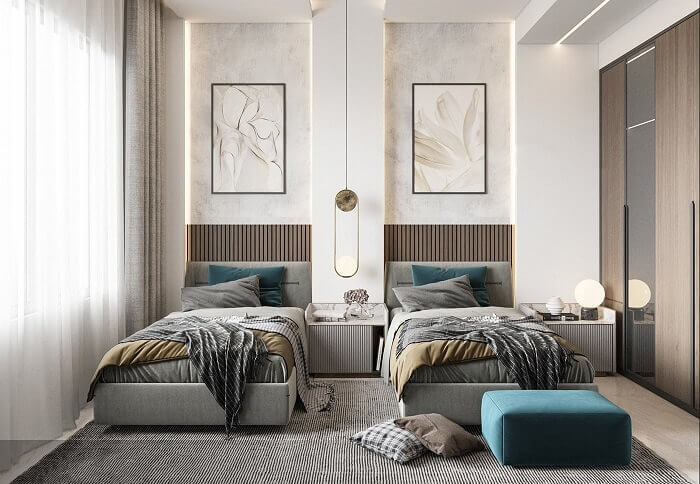 Mẫu phòng 2 giường ngủ cao cấp