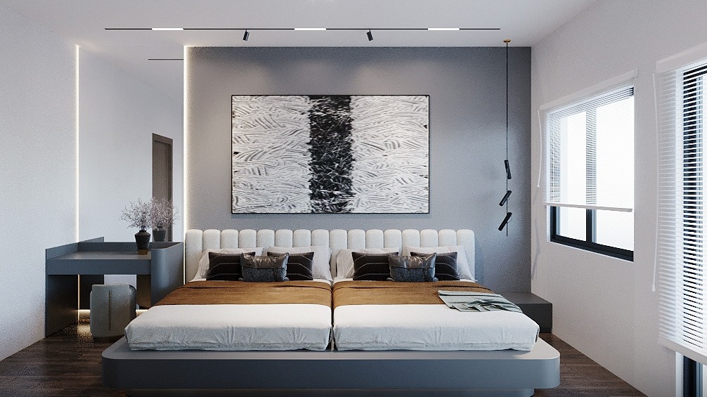 Mẫu phòng ngủ 2 giường đôi 2