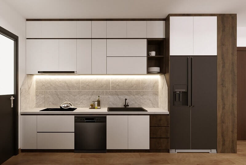 Mẫu thiết kế bếp cho chung cư diện tích 50m2