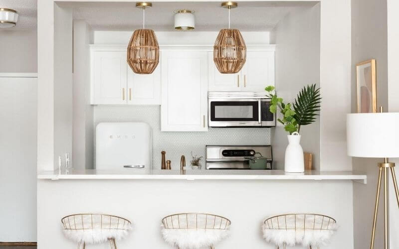 Mẫu thiết kế bếp chung cư cho căn hộ 1 phòng ngủ 1