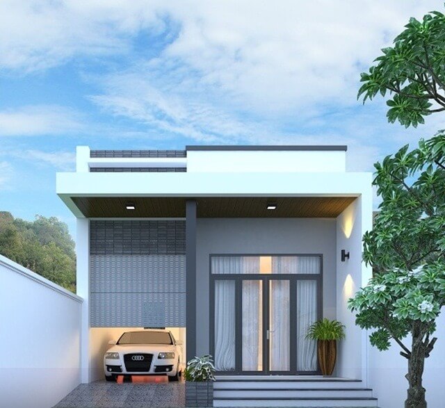 Mẫu thiết kế nhà cấp 4 diện tích 5x16m mái bằng 7