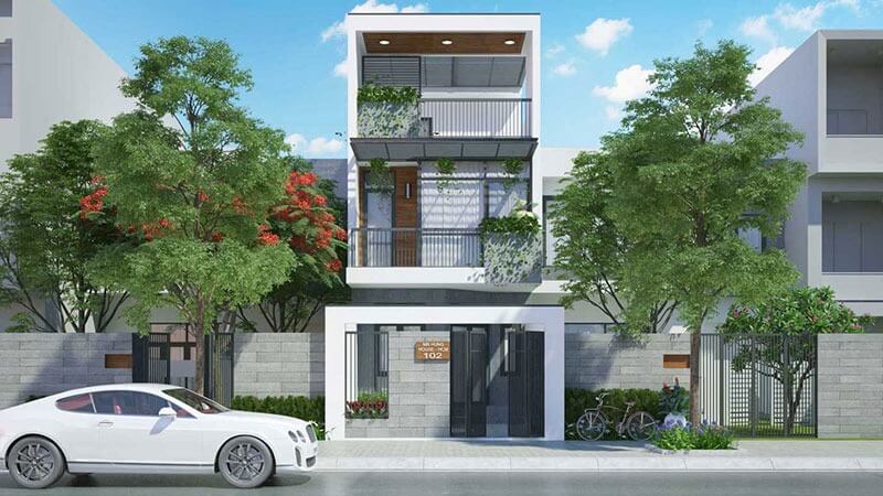 Mẫu thiết kế nhà ống 5×20 2 tầng 1 tum đẹp