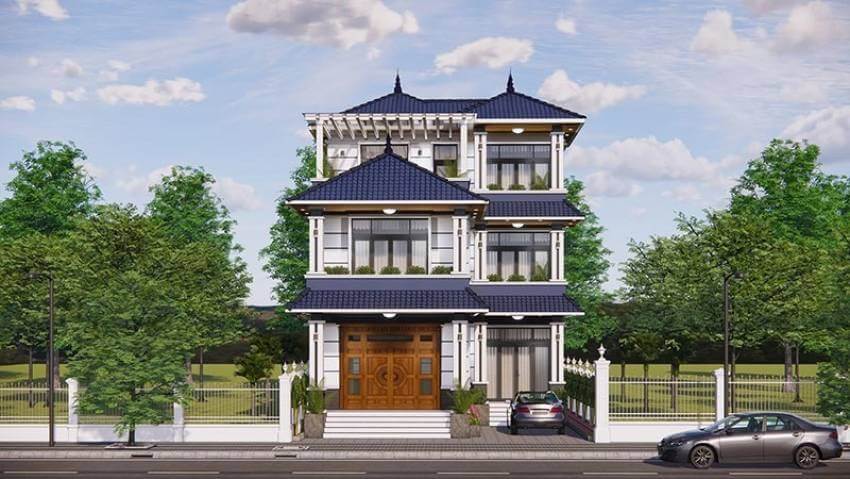 Nét độc đáo của nhà 3 tầng mái Nhật