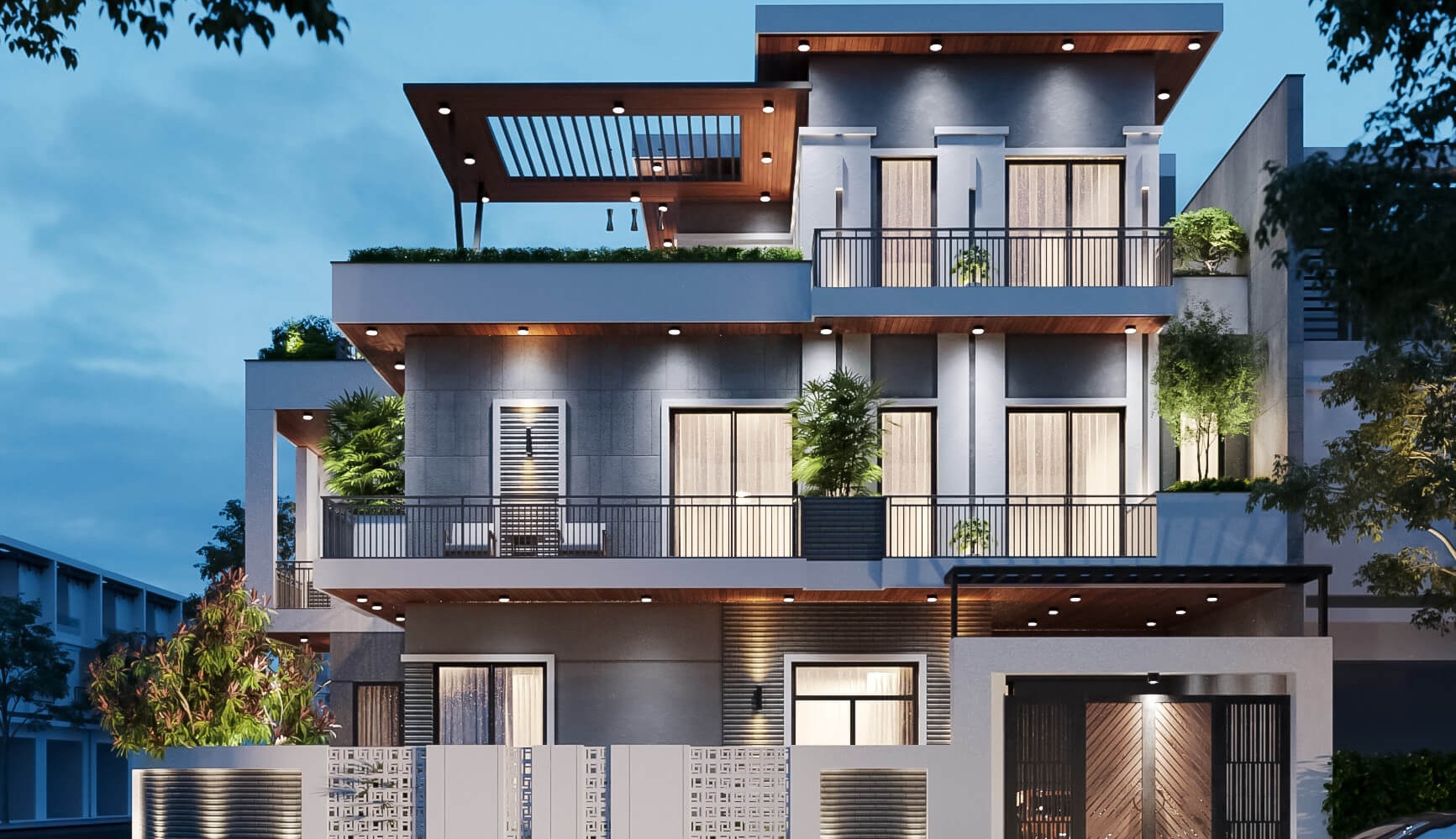 Ngôi nhà 6x15m phong cách hiện đại