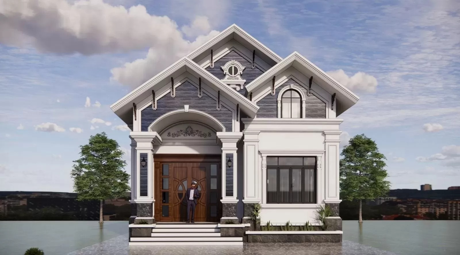 Nhà 1 tầng tân cổ điển: Top 55 mẫu thiết kế đẹp, xem là mê