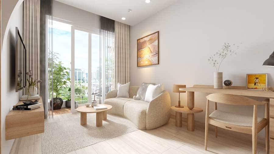 Phong cách Wabi Sabi trong căn hộ 77m2 4