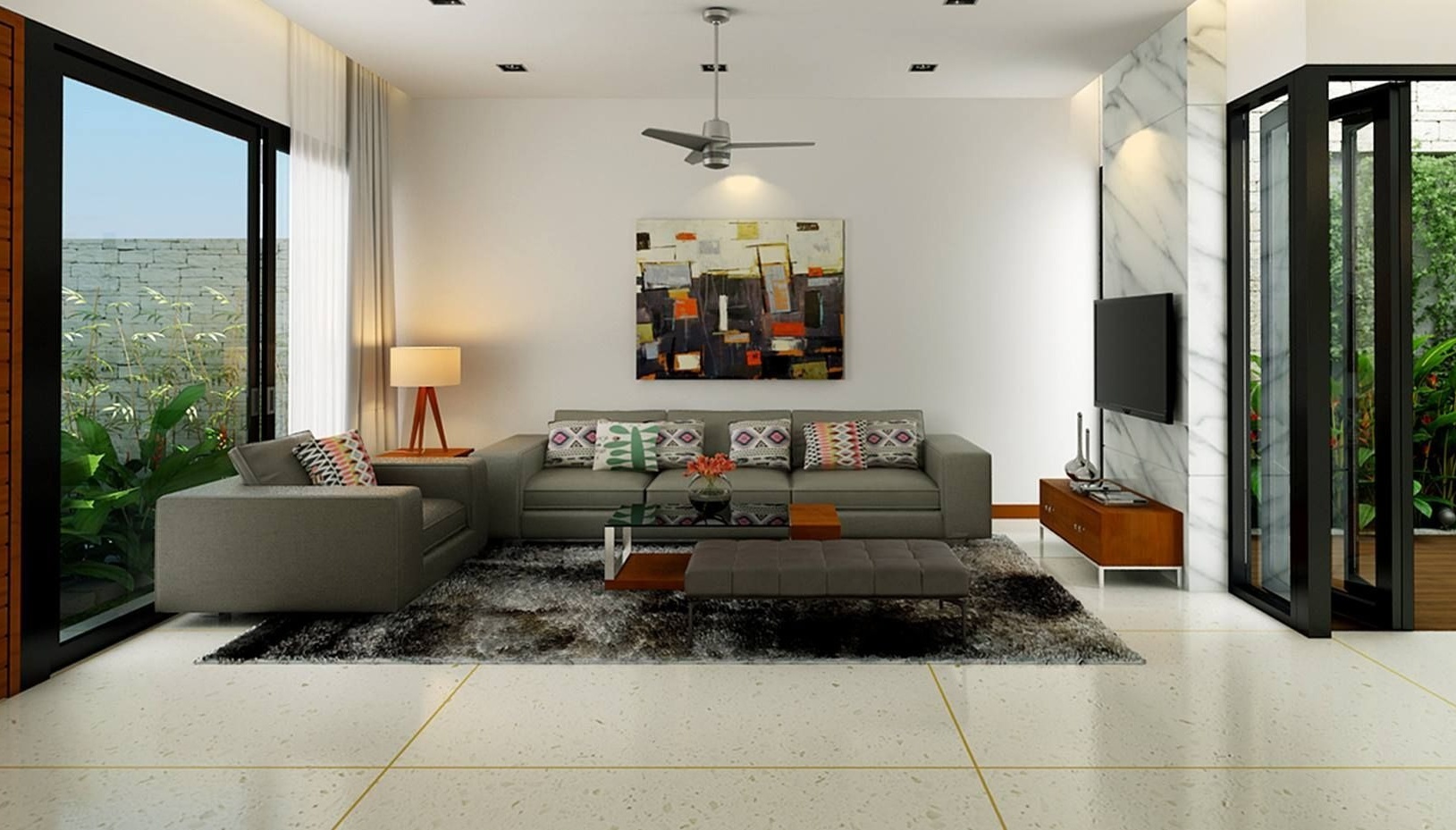 Phòng khách  nhà ống 5×20 2 tầng 1 tum đẹp