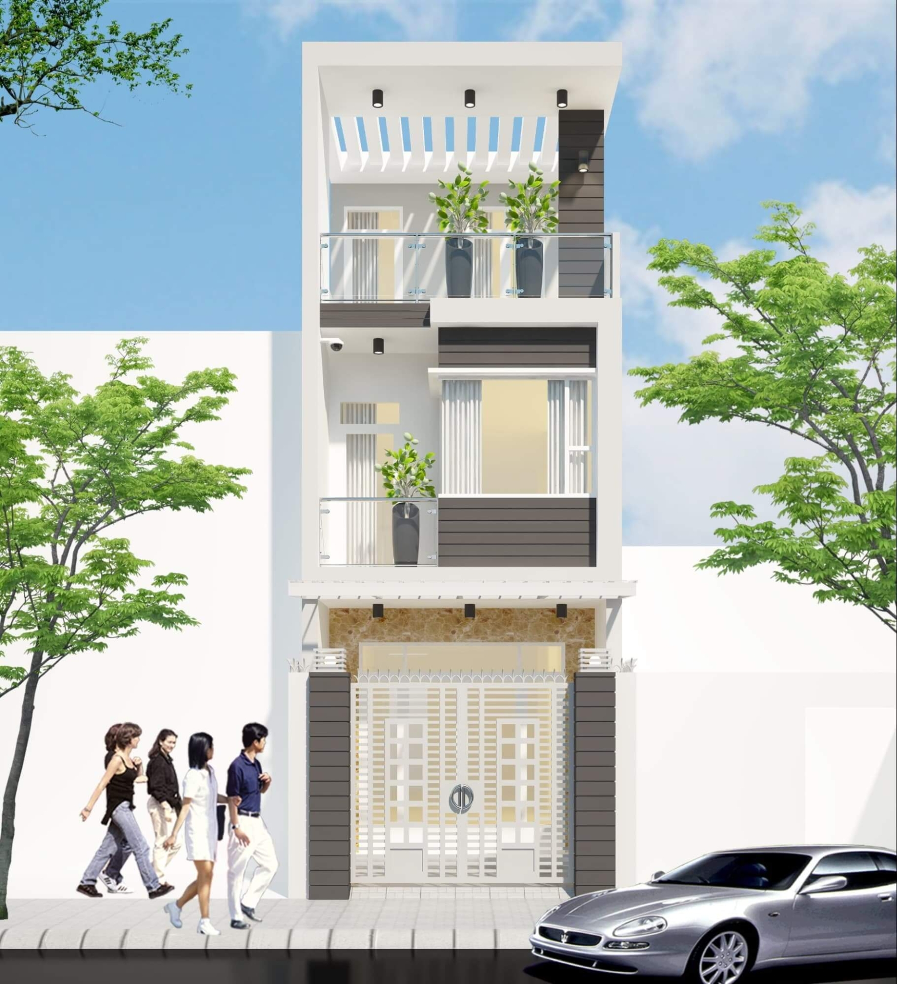 Sử dụng tông màu sáng khi thiết kế nhà diện tích nhỏ 4x10