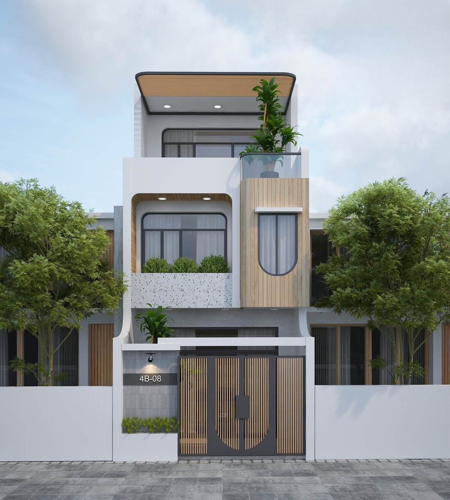 Thiết kế mẫu nhà 3x12m với 4 phòng ngủ 3