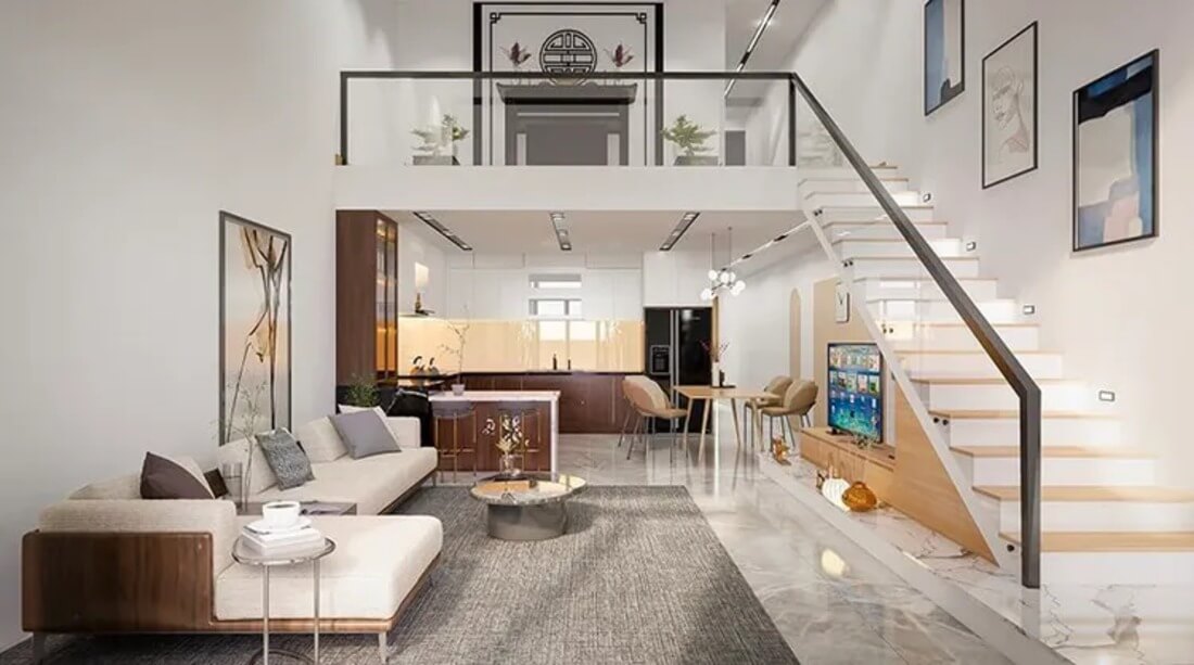 Thiết kế nhà 4x10m có gác lửng 1