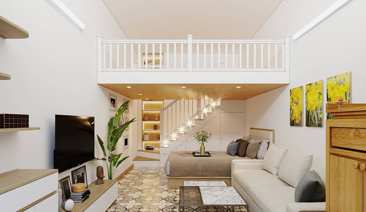 Thiết kế nhà 4x10m có gác lửng 2