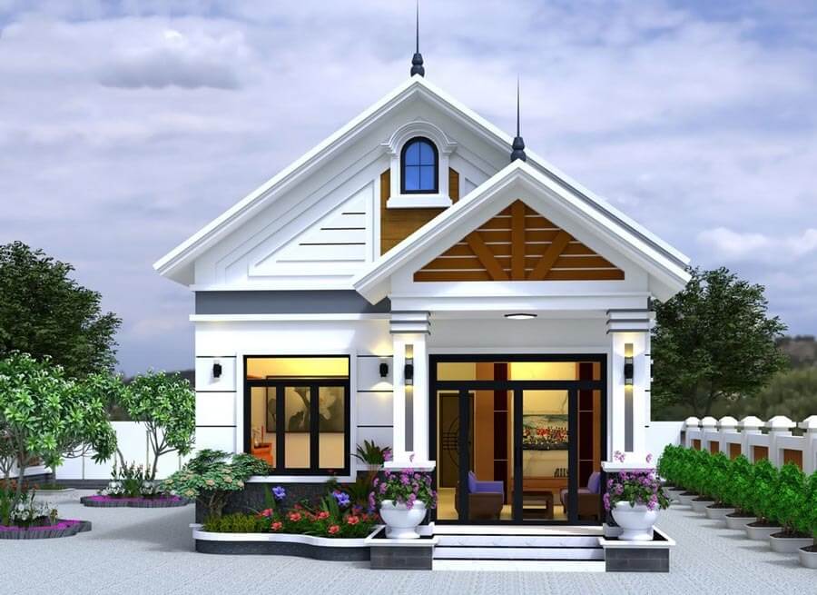Thiết kế nhà cấp 4 5x16m mái thái độc đáo 4