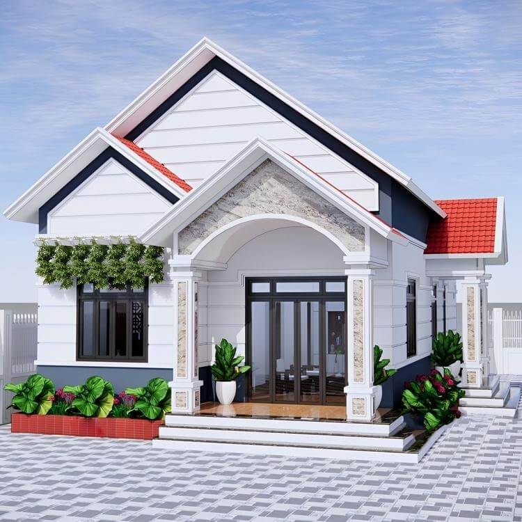 Thiết kế nhà cấp 4 5x16m mái thái độc đáo 7