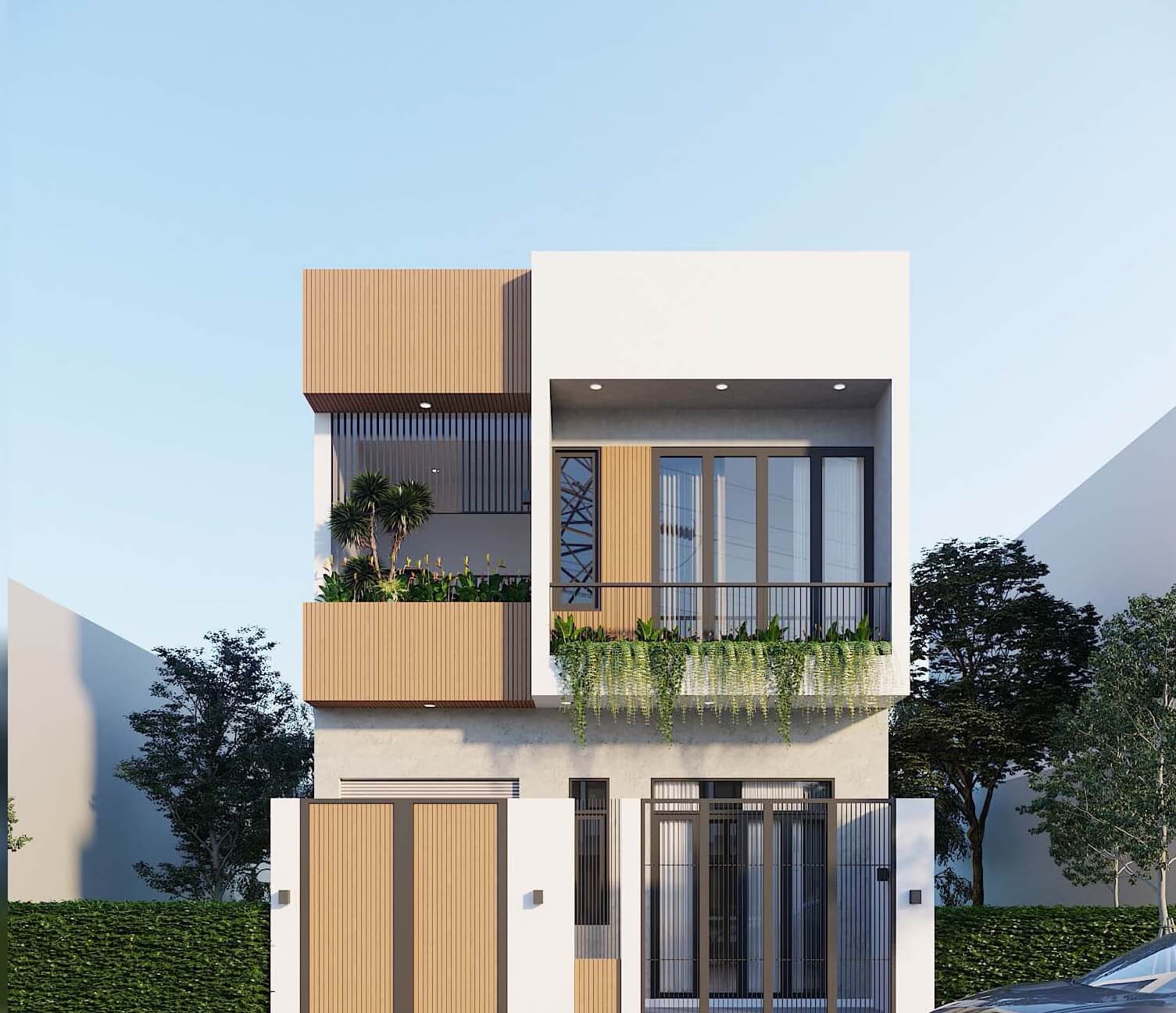 Thiết kế nhà ngang 6m dài 20m 1 trệt 1 lầu 1