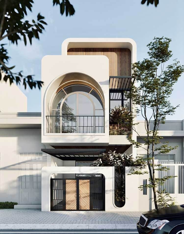 Thiết kế nhà ngang 6m dài 20m 1 trệt 1 lầu 2