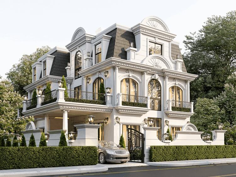 Thiết kế nhà ngang 6m dài 20m phong cách tân cổ điển 3