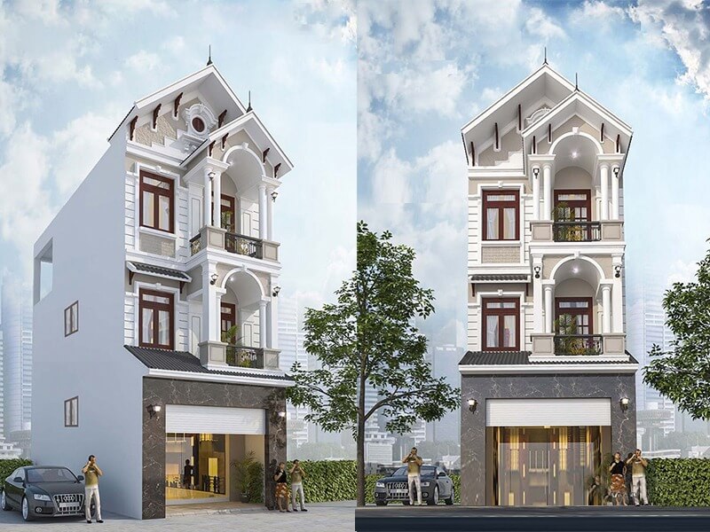 Thiết kế nhà nhỏ 4x10 3 tầng mái thái 7