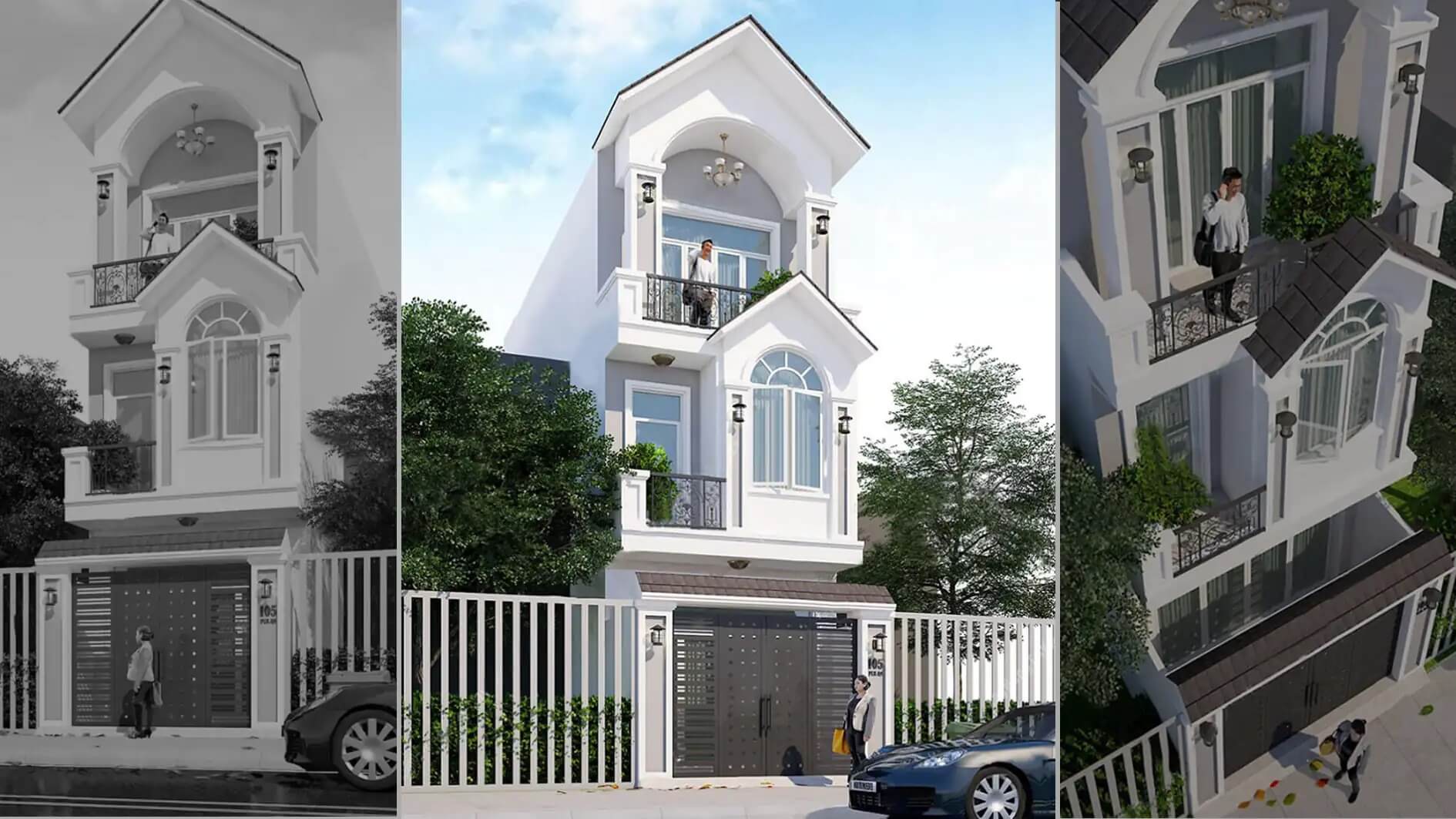 Thiết kế nhà nhỏ 4x10 3 tầng mái thái 8