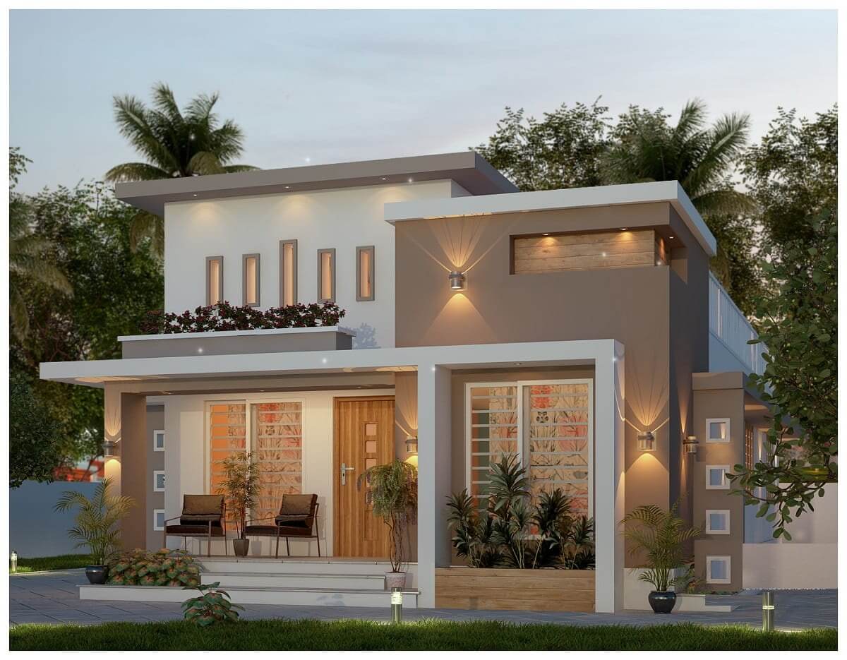 Thiết kế nhà rộng 7m dài 9m kết hợp không gian xanh 1