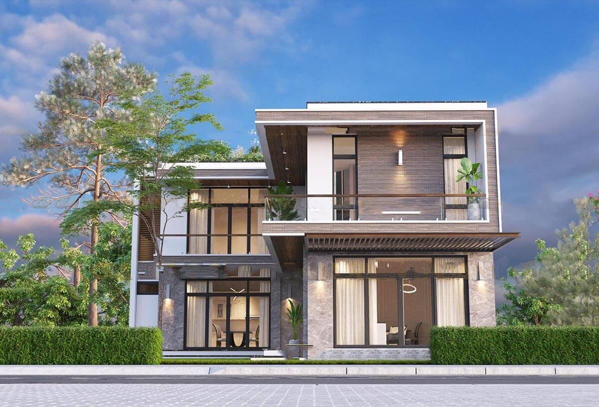 Thiết kế nhà rộng 7m dài 9m kết hợp không gian xanh 2