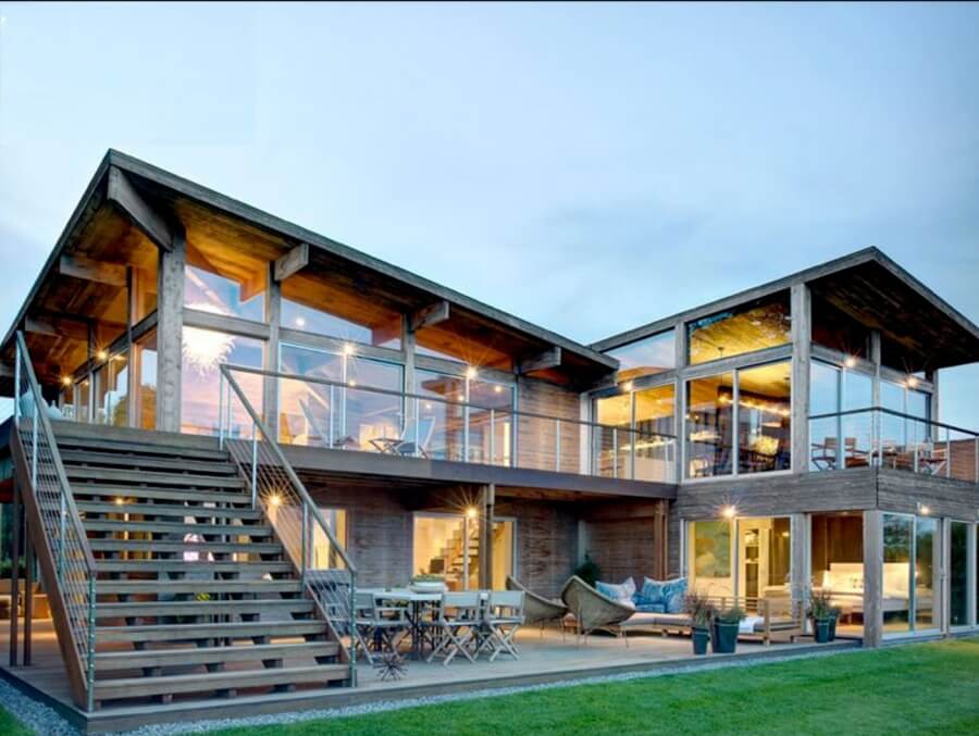 Thiết kế nhà tiền chế hiện đại bằng kính