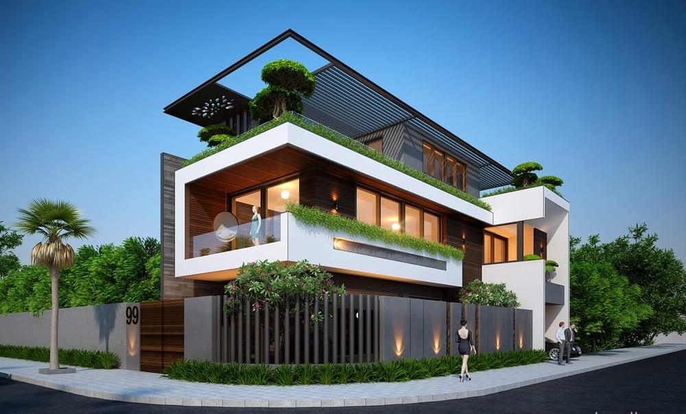 Thiết kế nhà trên đất 6mx20m dạng biệt thự hiện đại 4