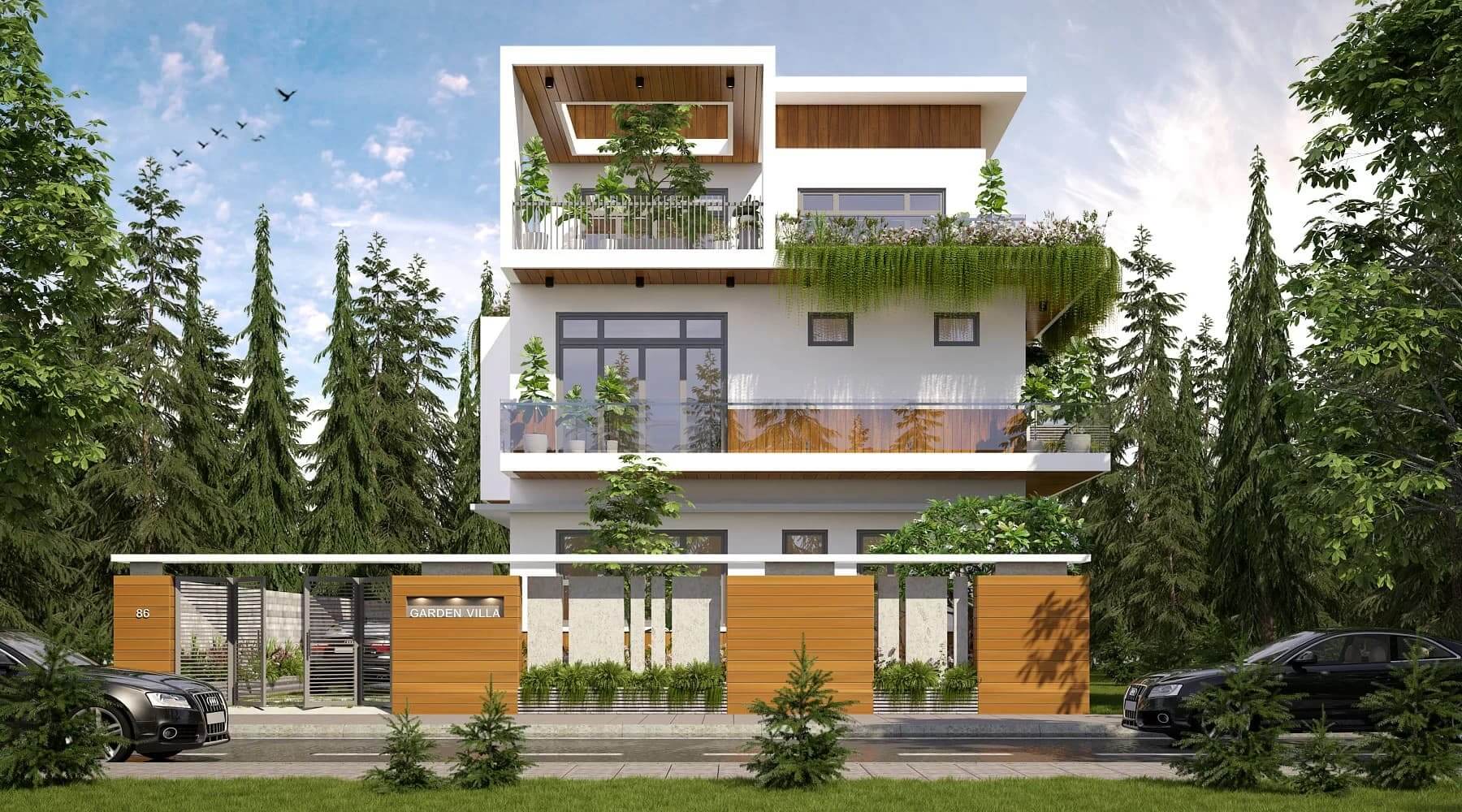 Thiết kế nhà vườn 10x20m 3 tầng đẳng cấp