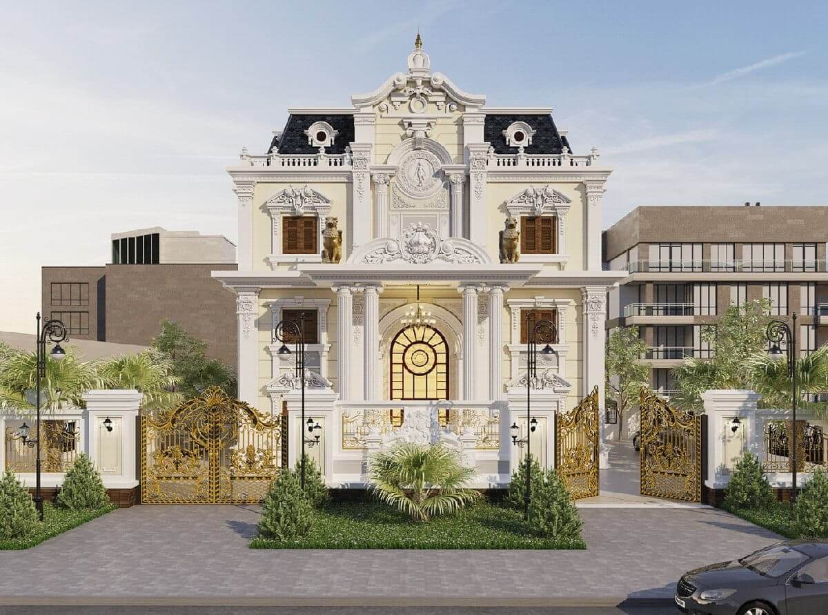 Thiết kế nhà vườn 10x20m phong cách tân cổ điển quyến rũ