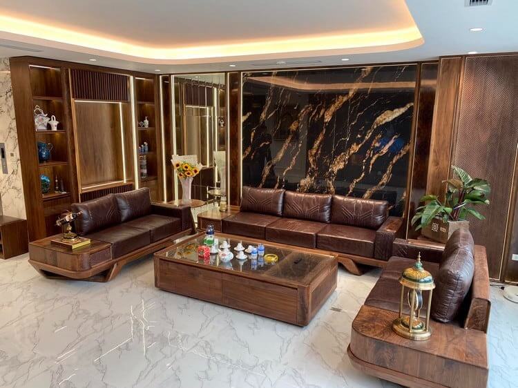 Thiết kế nội thất căn hộ gỗ óc chó tự nhiên tuyệt đẹp - Mẫu 3