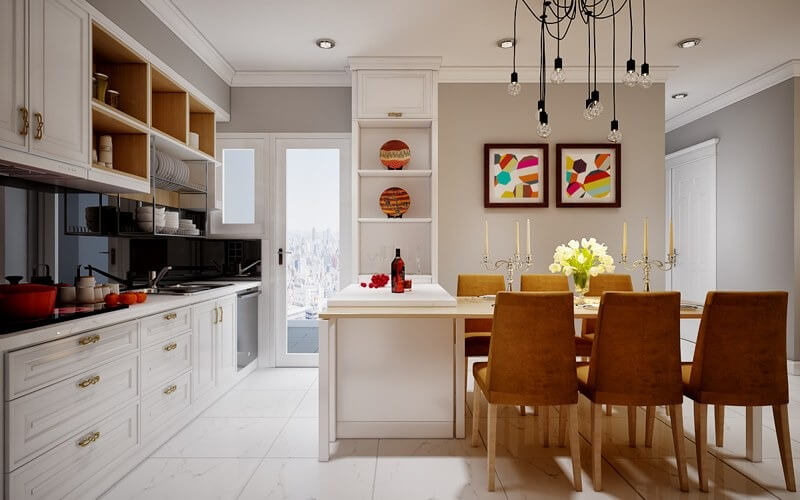 Thiết kế phòng bếp cho chung cư 105m2 2