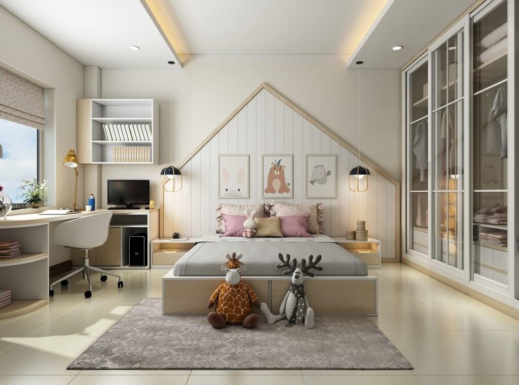 Thiết kế phòng ngủ cho nhà cấp 4 diện tích 6x20