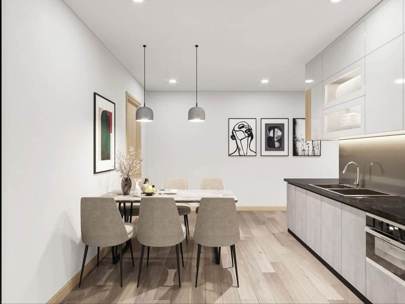 Ưu tiên phong cách hiện đại và tối giản khi thiết kế nội thất chung cư 77m2